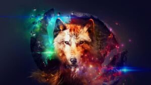 Epic Galaxy Wolf Wallpaper